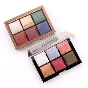 Best Seller Vegan Girl Lady Cosmetics Makeup 6 Colors Eyeshadow Powder Cream Branded High Quality Eyeshadow Palette