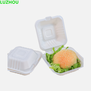Biodegradable custom made food grade sugarcane container with lid