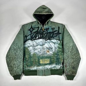 Droshipping Unisex Oversized Hooded Pullover <b>Fleece</b> Sweatshirt Digital Printing Streetwear Style 100% Cotton <b>Brown</b> Color - Product Image 4