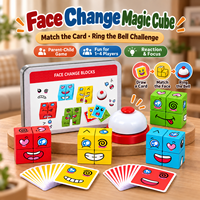 Jeu de puzzle Montessori pour enfants, développement éducatif, nouveauté, cube magique en bois changeant de visage