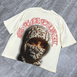 เสื้อยืดผ้าฝ้ายพิมพ์ลาย DTG โอเวอร์ไซส์สำหรับผู้ชายเสื้อยืดลายกราฟิกสไตล์สตรีทแวร์ผลิตจากพลอยเทียมน้ำหนักบ็อกซี่เฮฟวี่ - Product Image 3