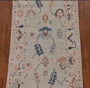 Handmade Wool <b>Carpet</b> Vegetable Dye Transitional Oushak Turkish <b>Runner</b> Rug Solid Color 4x9 Ft <b>for</b> Home Customizable <b>Hallway</b> - Product Image 1