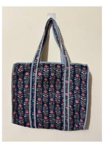 Bolsa de Mano Acolchada de Algodón de Súper Calidad, Bolsa de Mercado con Estampado Floral Personalizado, Bolsa de Hombro a Precio de Mayoreo - Product Image 2