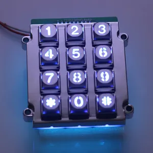 Металлическая цифровая клавиатура с подсветкой под заказ, матрица 3x4, металлическая клавиатура, usb-коннектор, клавиатура