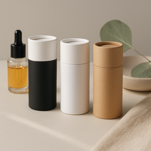 Empaque de Tubo de Papel para Perfume Esencial, Hecho a Mano, Ecológico, Reciclable, con Impresión de Logotipo Personalizado y Estampado en Caliente - Product Image 1