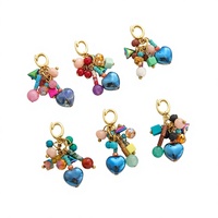 Breloque pendante multi-perles style bohème |   Pendentifs en cristal plaqué or 18 carats, fermoir à ressort en laiton, fabrication de bijoux DIY, cadeau unisexe