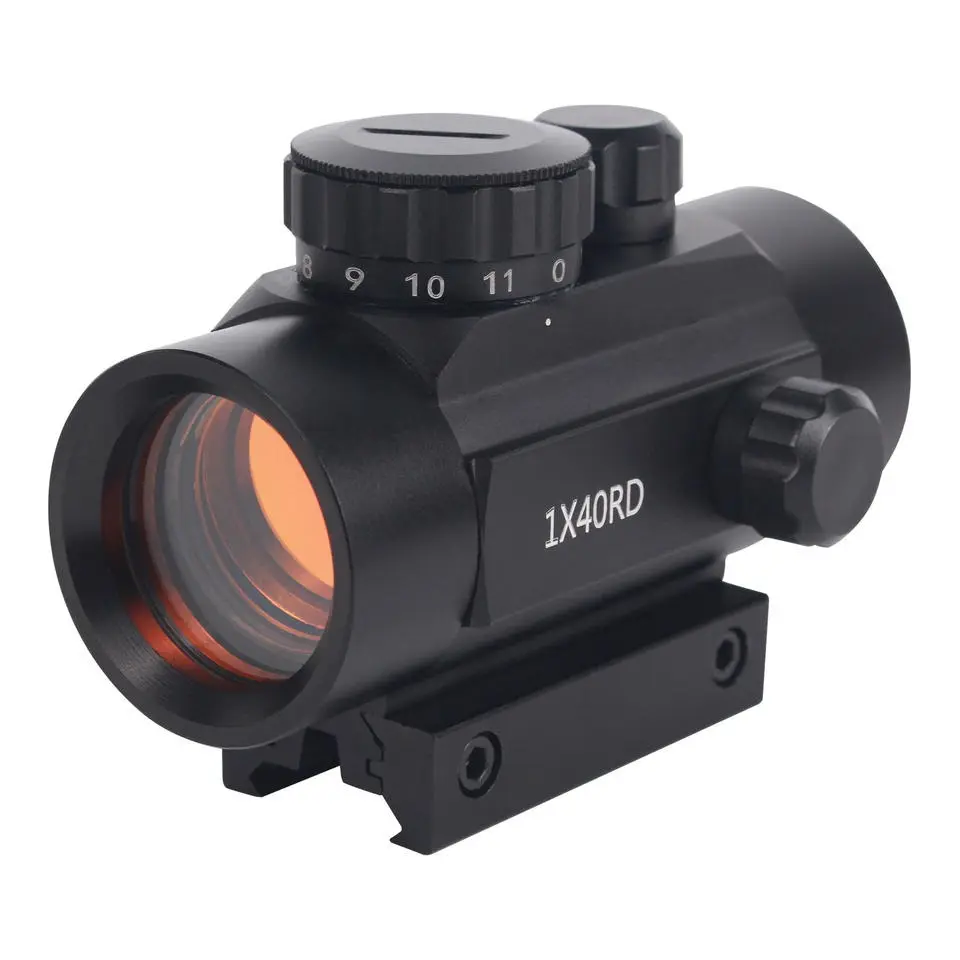 Lente Revestida Iluminado Red Dot 11 Nível Ajuste Âmbito Dot Sight 1X40 Red Fit para 11mm/20mm Liga De Alumínio Preto 28mm 95mm