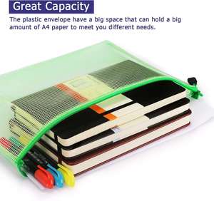 Large Size Waterproof Document Organizer PVC <b>File</b> Pouch Mesh Bags with Zipper Transparent <b>Paper</b> <b>File</b> Folder for Office Home Use - Product Image 3