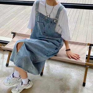 2026 Women Distressed Denim Dress For Women Loose Fit Fat Person Jean <b>Overall</b> With Pocket - Product Image 2