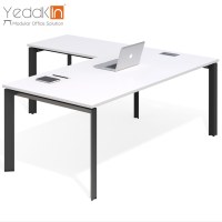 Bureau d'ordinateur Yeddkin Boss, table modulaire en fer en forme de L de 1,6 m avec armoire latérale pour gestionnaire, superviseur, finance, bureau moderne et contemporain