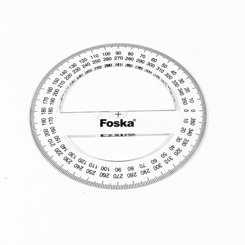 Школьные принадлежности Foska утолщенный пластиковый материал прозрачный 10 см/4 дюйма Диаметр 360 градусов транспортиры для рисования и черчения