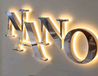 Lettres en métal rétroéclairées YIJIAO à installation facile, lettres en métal rétroéclairées Halo pour porte de bureau