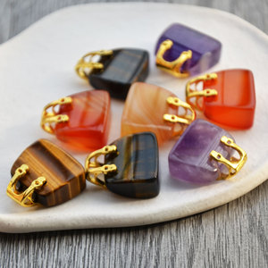 Amuletos de Piedra de Cristal Natural de 20 mm o Más, Colgante de Amatista, Ágata y Ojo de Tigre, Joyería Decorativa para Uso Diario - Product Image 3