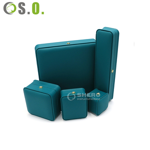 Caja de Anillo Sorpresa de Cuero PU Verde Botella, Cajas para Aretes y Embalaje, Servicio de Logotipo Personalizado, Elegantes Regalos de Boda - Product Image 4