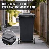 Conteneur à déchets de 240 L certifié EN840 pour les communautés résidentielles, anti-UV, anti-poussière, couvercle hermétique, anti-corrosion, résistant aux intempéries
