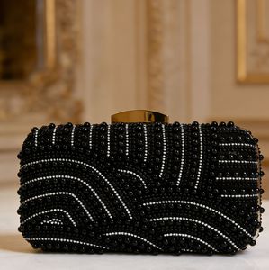 Vintage <strong>Pearl</strong> Evening Bag Handmade Beaded &amp; Rhinestone Clutch Elegant Women's Party Dress <strong>Handbag</strong> - Product Image 3