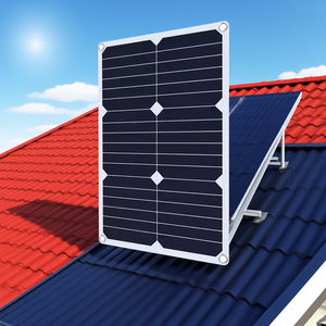 Chargeur solaire monocristallin semi-flexible 20W 18V, pliable, >21,5% d'efficacité pour batteries 12V, camping-car, bateau, voiture, usage maritime - Product Image 2