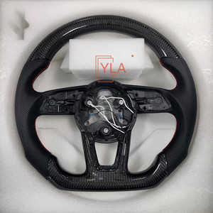 Volant à fond plat en carbone sec style R8 pour Audi A3 A4 A5 A6 S3 S4 RS3 RS5 Q5 TT - Volant de <span class=keywords><strong>performance</strong></span> pour retrofit - Product Image 1
