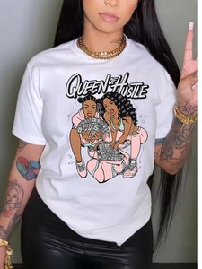 Camiseta gráfica informal de manga corta de talla grande, camiseta de verano con grafiti a la moda para <span class=keywords><strong>mujer</strong></span> - Product Image 1