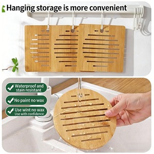 Procesamiento personalizado de posavasos, tapetes aislantes de calor de bambú OEM/ODM, manteles individuales, tapetes de drenaje, tapetes antideslizantes con logo impreso. - Product Image 3