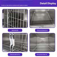 Cage pour animaux personnalisable en acier inoxydable 304 multicouche avec plateau profond, roulettes et résistance à l'humidité pour chats, chiens et cliniques vétérinaires