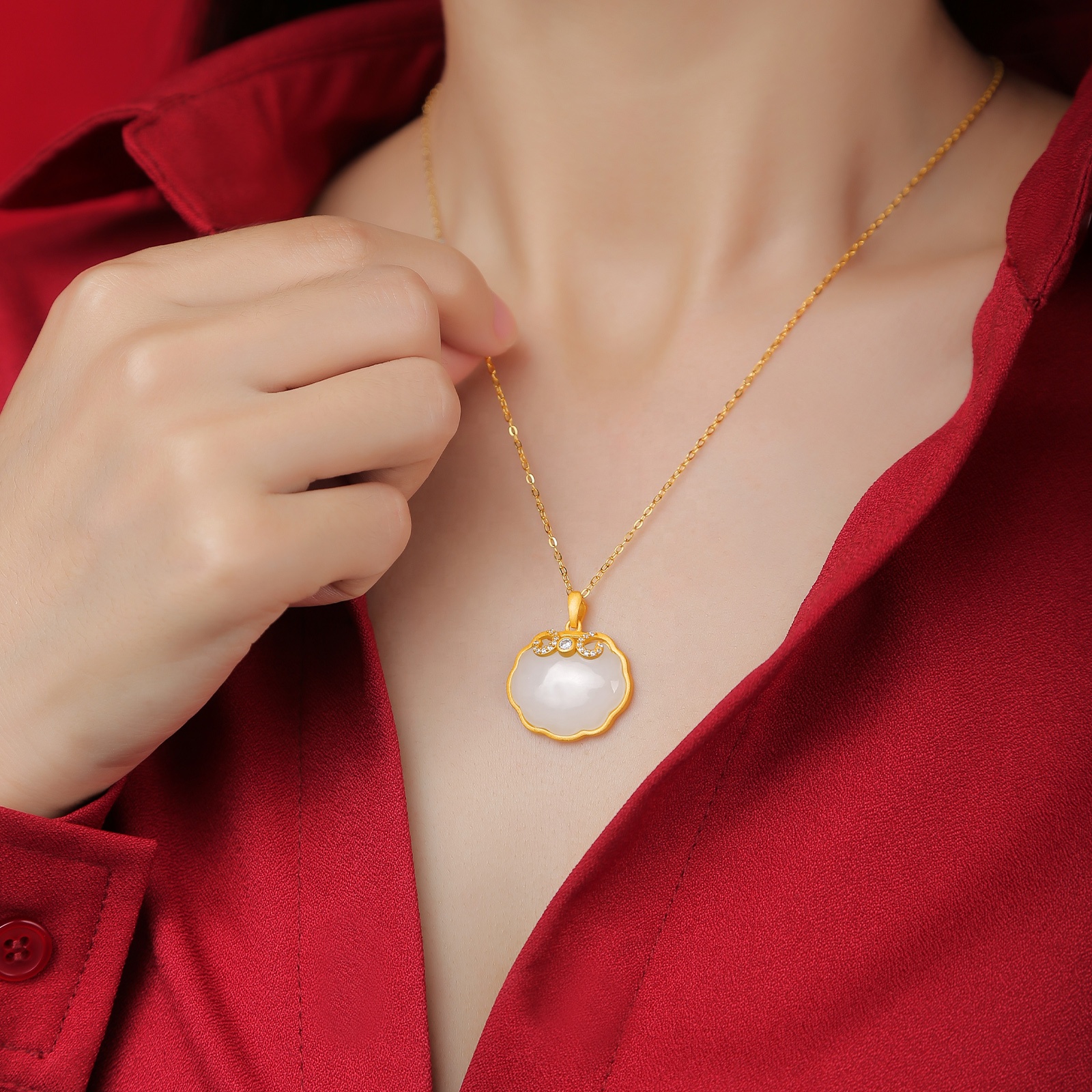 HMOIS Jade Jewelry Wishful thinking Wholesale 925 Silver Natural Hotan White Jade Charms Pendants