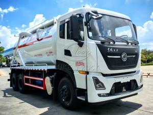 High Safety Comfort DONGFENG Tianlong Sewage Suction Truck 18-22 Cubic Tank Cummins 320HP Import Vacuum <b>Pump</b> For Overseas Export - Product Image 3