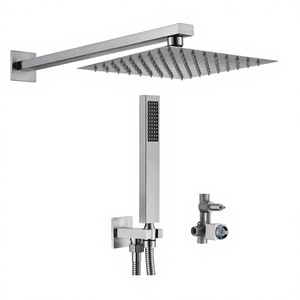 Wall Mounted Rain <b>Shower</b> Set Concealed Brass Mixer Valve Square <b>Shower</b> Head Single <b>Handle</b> for Hotel Bathroom - Product Image 4