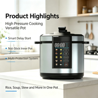 Cuisinière à pression électrique à cuisson rapide en acier inoxydable, multi-menus, pour une utilisation familiale