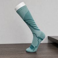 Chaussettes de compression pour hommes, hauteur genou, jacquard géométrique, chaussettes de sport à compression pour la course à pied et le cyclisme