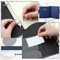 Carpetas de cartera de cuero sintético D Rin A4 de 1,5 pulgadas para planificación de bienes personalizados, carpetas de carpetas con compartimentos divisores, bolsillos para tarjetas