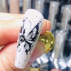 Pinceau liner à tube fin pour nail art, 6mm 9mm 12mm 15mm 18mm 25mm, manche métallique extra fin, stylo de dessin et de peinture pour ongles - Product Image 5