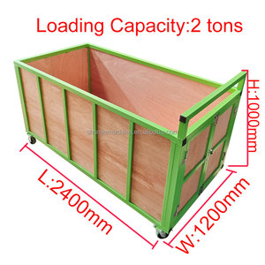 Carrito de almacenamiento de desechos de aluminio, carrito de utilidad de madera para trabajos pesados, personalizado, 2 toneladas - Product Image 2