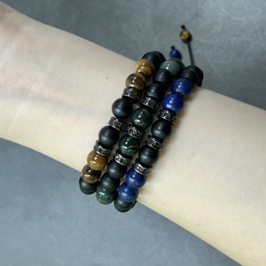 Bracelet en pierre naturelle avec perles de verre colorées, design exclusif et tendance, le plus populaire, support de lot mixte - Product Image 3