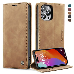 เคสโทรศัพท์แบบย้อนยุคสำหรับ iPhone 15 Pro Max <span class=keywords><strong>2023</strong></span>เคสหนังฝาพับแม่เหล็กสุดหรูสำหรับ iPhone XR 11 12 13 14 15 PRO MAX - Product Image 1
