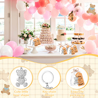 Porte-clés ours en peluche mignon, souvenir de mariage, cadeau de remerciement pour invités, fête prénatale, anniversaire, baptême