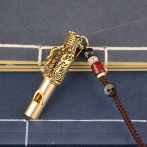 Porte-clés <span class=keywords><strong>sifflet</strong></span> en laiton en forme de dragon Dingtong, pendentif tendance chinois rétro, décoration de porte-clés de voiture pour hommes et femmes - Product Image 4