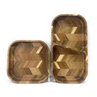 Plateau en bois de service pour la cuisine Plateau en bois fabriqué à la main avec design en forme de V Décoration intérieure parfaite