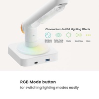 Support d'écran unique LDT111-C012L 17"-49" 20KG blanc avec base lumineuse RGB et support VESA pour la maison et le gaming