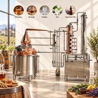 Alambic de distillation domestique en acier inoxydable et cuivre rouge 700L 800L, colonne de distillation pour whisky, équipement de distillation