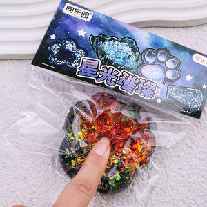 Jouet Squishy Taba en Gros à Rebond Lent, Couleurs Étoilées Combinées, Patte de Chat Unique en TPR, Jouets à Pincer et à Presser, Colorés pour Filles - Product Image 2