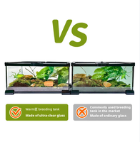Vivarium pour reptiles, écosystème de forêt tropicale, anti-évasion, boîte d'élevage ventilée, habitat transparent pour serpents ermites, tortues, araignées