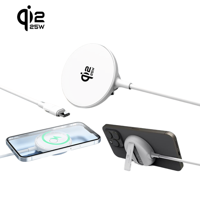 Bulk Wholesale Qi2.2 Certified 25W Wireless Charger Stand Fast Magnetic Charging Dock for iPhone 17 for Samsung