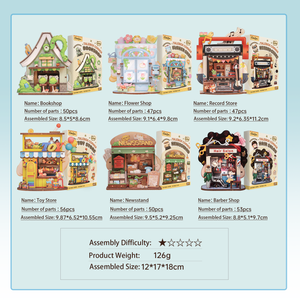 CuteBee Vente en Gros Kit Maison Miniature DIY Série Mini-Magasin Miniatures Puzzles Maison de Poupées Miniatures Jouets Puzzle en Bois 3D - Product Image 3