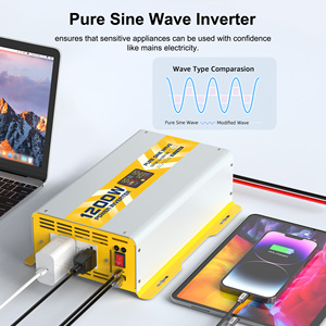 Tinh khiết Sine Wave <span class=keywords><strong>Inverter</strong></span> 1200 Wát 12V/24V DC để 110V/120V AC năng lượng mặt trời tương thích biểu tượng tùy chỉnh cho RV biến tần - Product Image 4