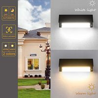 Lampe murale solaire LED en aluminium moderne pour jardin, étanche IP65, température de couleur 3500K/6000K, extérieur, contrôle par capteur de lumière réglable