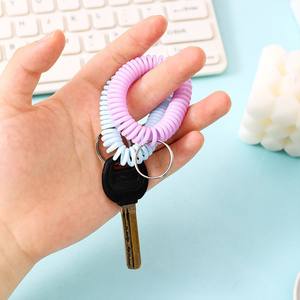 <span class=keywords><strong>Ligne</strong></span> <span class=keywords><strong>téléphonique</strong></span> à ressort <span class=keywords><strong>en</strong></span> plastique couleur macaron, rangement sauna, porte-clés, carte numérique, porte-clés - Product Image 3