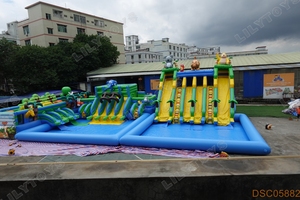 Toboggan aquatique gonflable commercial Jungle <span class=keywords><strong>Safari</strong></span> avec piscines, thème animaux géants pour enfants, équipement de location pour fête aquatique <span class=keywords><strong>en</strong></span> plein air - Product Image 4