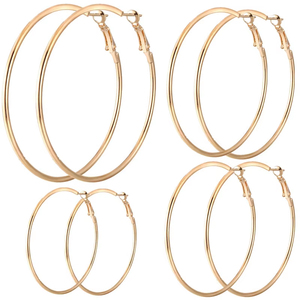 Boucles d'oreilles créoles de luxe plaquées or avec perles, bijoux de créateur tendance pour femme - Product Image 6
