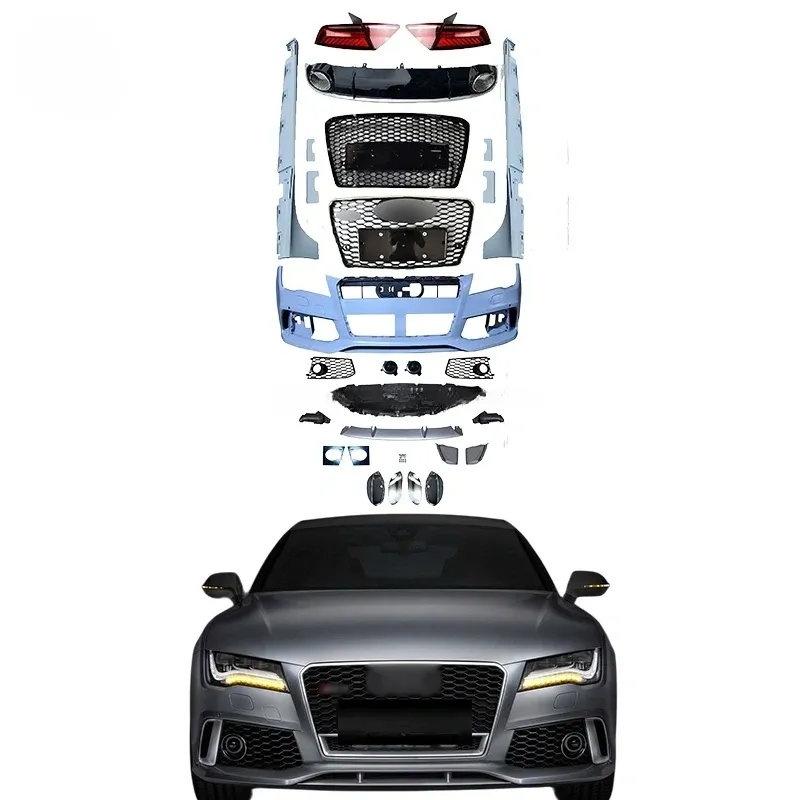 Gunstiger Preis Karosseriekit für Audi A7 upgrade rs7 2011 2012 2013 2014 2015 Frontstoßstange-Kit Lippendiffusoren Autogrill-Rückleuchten